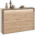 GARDEROBE 4-teilig  in 180/190/24,3 cm  - Schwarz/Eiche Artisan, KONVENTIONELL, Glas/Holzwerkstoff (180/190/24,3cm) - Voleo