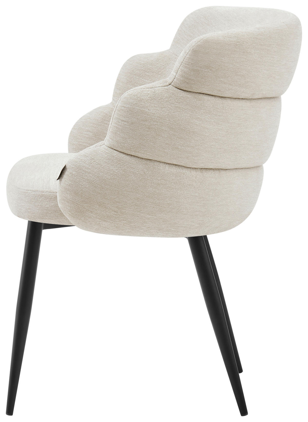 VIERFUßSTUHL - Beige/Schwarz, MODERN, Holz/Textil (60,5/82/61cm) - Livetastic