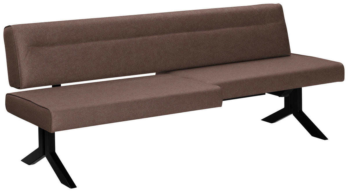 SITZBANK in Metall, Textil Hellbraun  - Hellbraun/Schwarz, Konventionell, Textil/Metall (220/87/70-86cm) - Moderano