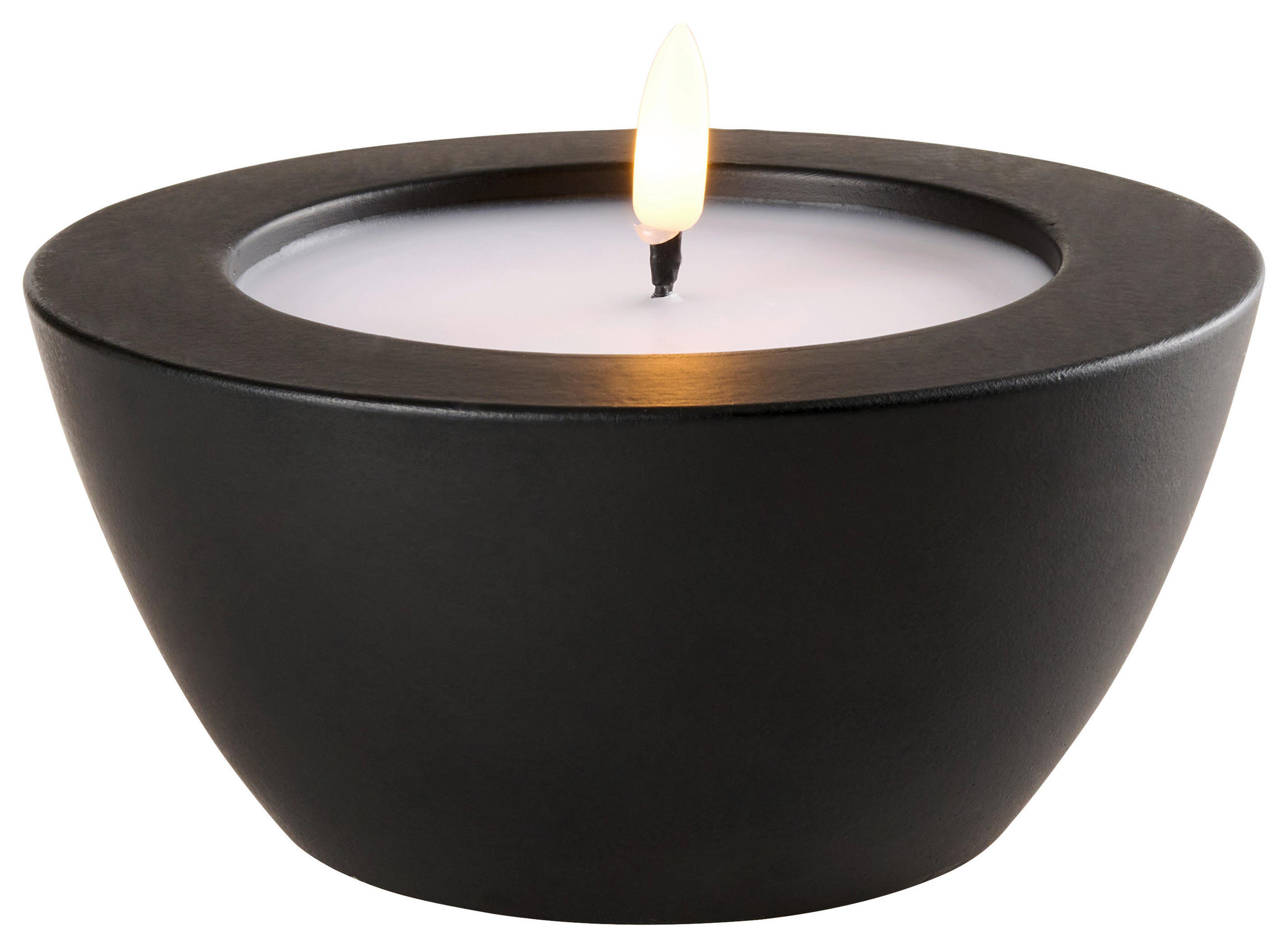 LED-WINDLICHT - Schwarz, LIFESTYLE, Naturmaterialien/Kunststoff (14/6.5cm)