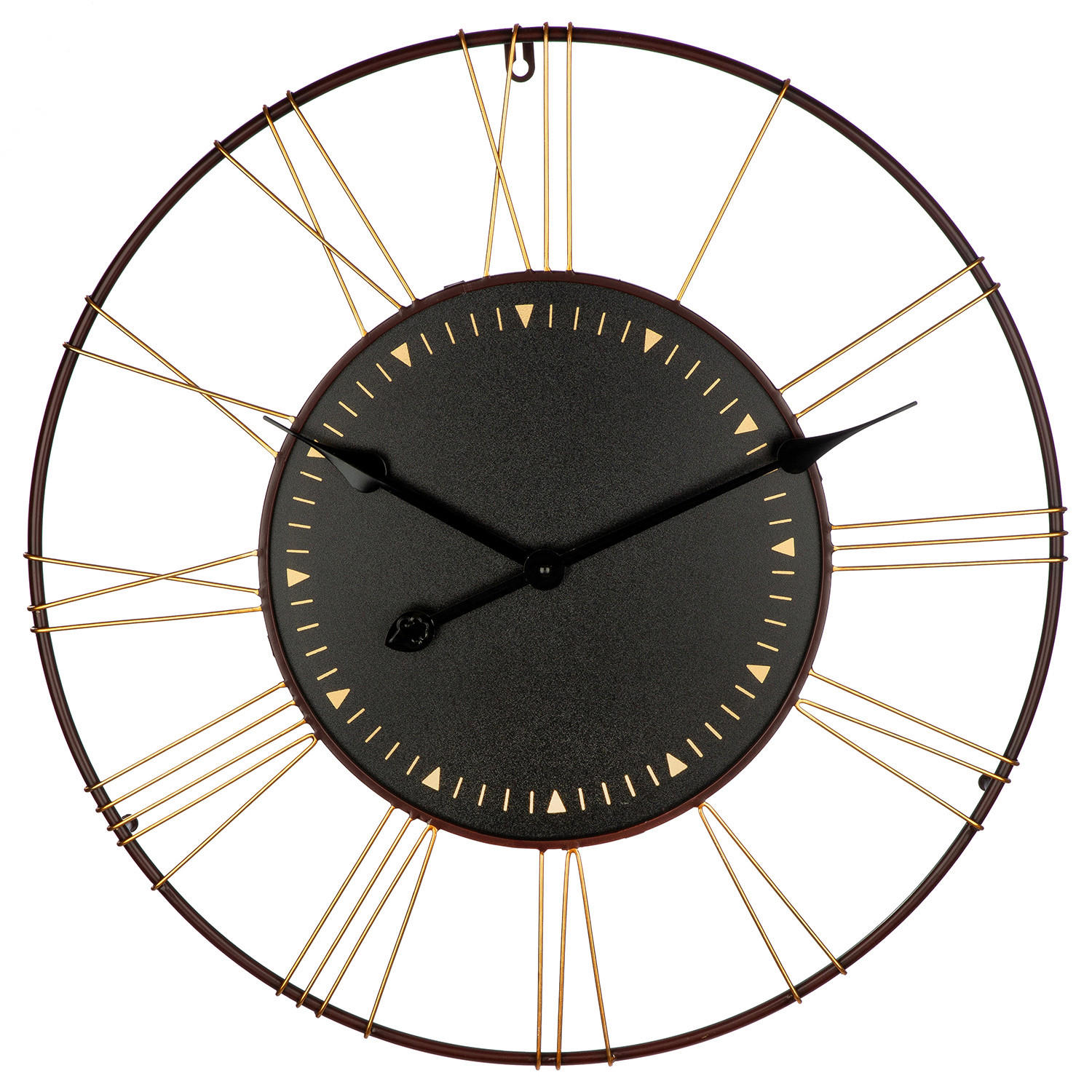 WANDUHR MESA Schwarz, Cognac  - Cognac/Schwarz, Basics, Holzwerkstoff/Metall (60/3cm)