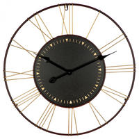 WANDUHR MESA Schwarz, Cognac  - Cognac/Schwarz, Basics, Holzwerkstoff/Metall (60/3cm)