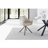 ARMLEHNSTUHL  in Eisen Samt  - Beige/Schwarz, LIFESTYLE, Textil/Metall (60/83/59cm) - MID.YOU