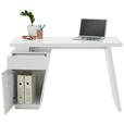 SCHREIBTISCH 120/55/76 cm Weiß, Chromfarben Stauraum  - Chromfarben/Weiß, Design, Holzwerkstoff/Metall (120/55/76cm) - Hom`in