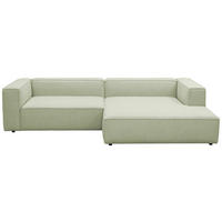 ECKSOFA Hellgrün Chenille Rücken echt  - Schwarz/Hellgrün, MODERN, Kunststoff/Textil (296/185cm) - Hom`in
