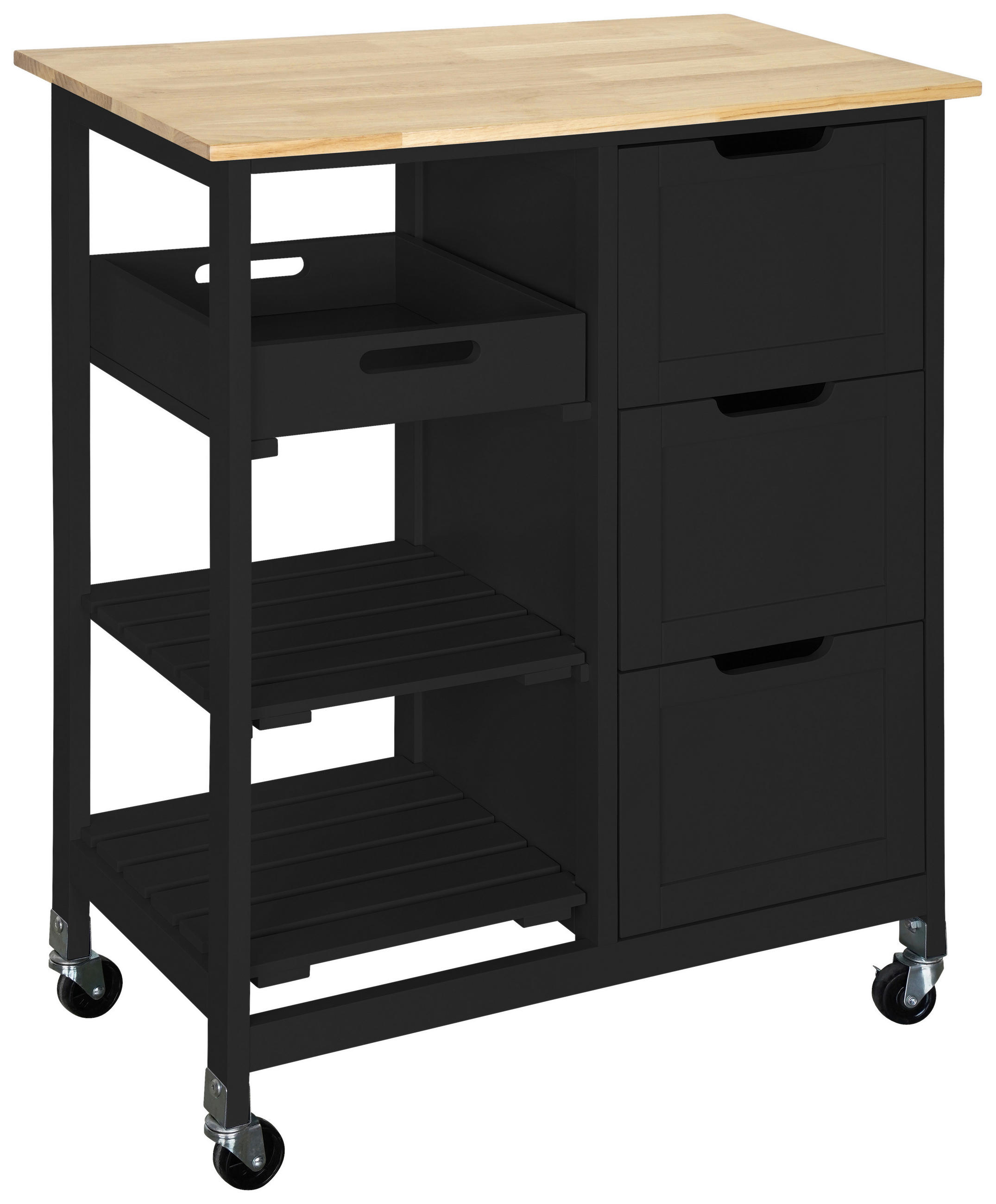 KÜCHENINSEL   in Naturfarben, Schwarz  - Schwarz/Naturfarben, Basics, Holz/Holzwerkstoff (67/84/37cm) - MID.YOU