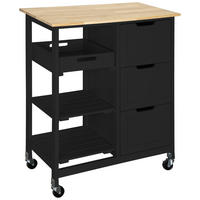 KÜCHENINSEL   in Naturfarben, Schwarz  - Schwarz/Naturfarben, Basics, Holz/Holzwerkstoff (67/84/37cm) - MID.YOU