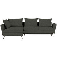 ECKSOFA in Webstoff Dunkelgrün  182/280 cm  - Dunkelgrün/Schwarz, Design, Textil/Metall (182/280cm) - Carryhome