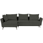 ECKSOFA in Webstoff Dunkelgrün  - Dunkelgrün/Schwarz, Design, Textil/Metall (182/280cm) - Carryhome