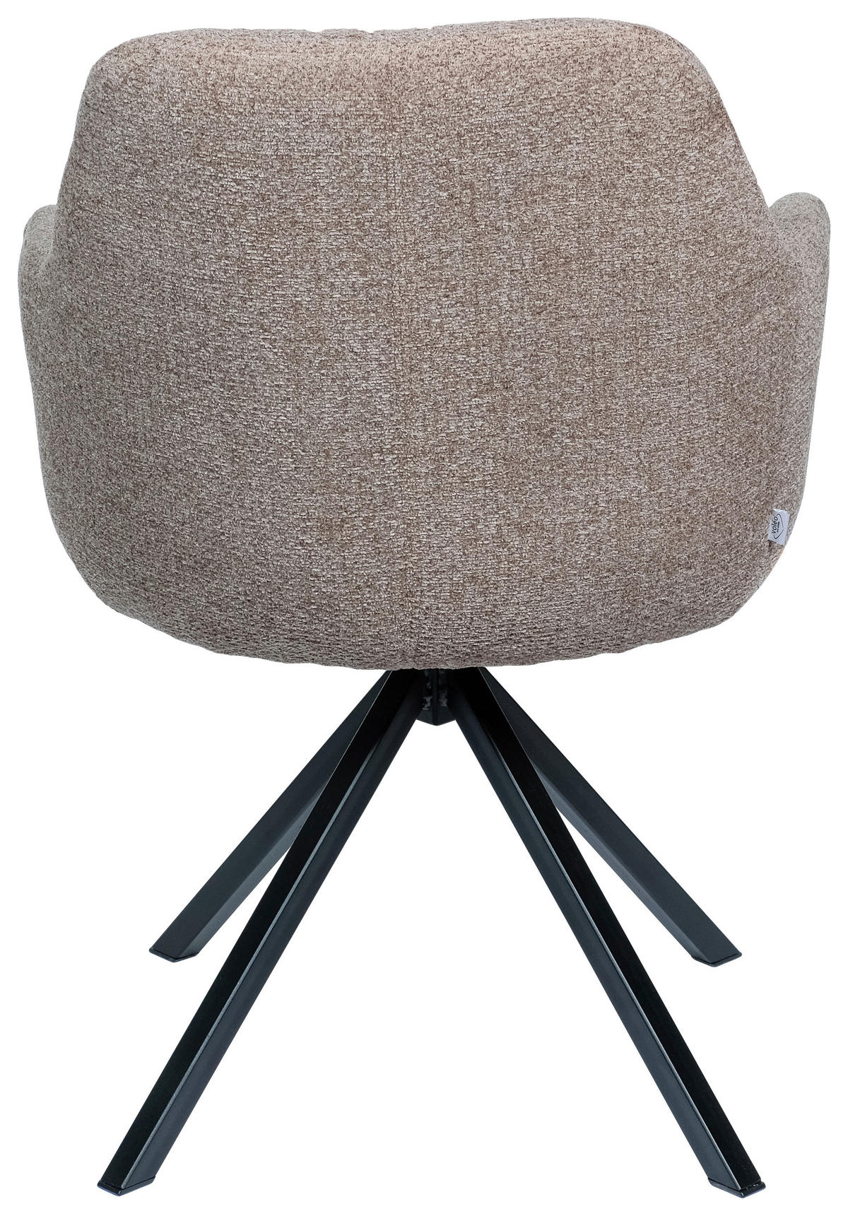 ARMLEHNSTUHL  in Stahl Chenille  - Taupe/Schwarz, Design, Textil/Metall (57/85,5/65cm) - Voleo