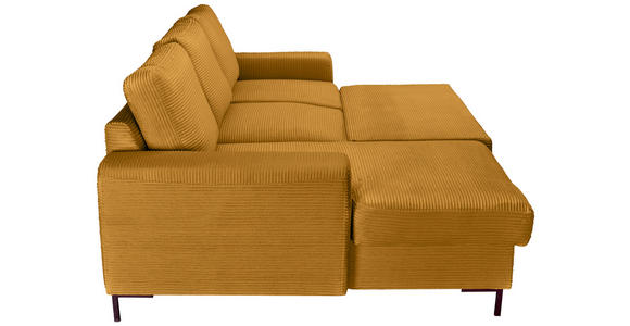 ECKSOFA Currygelb Cord  - Currygelb/Schwarz, KONVENTIONELL, Textil/Metall (150/240cm) - Carryhome