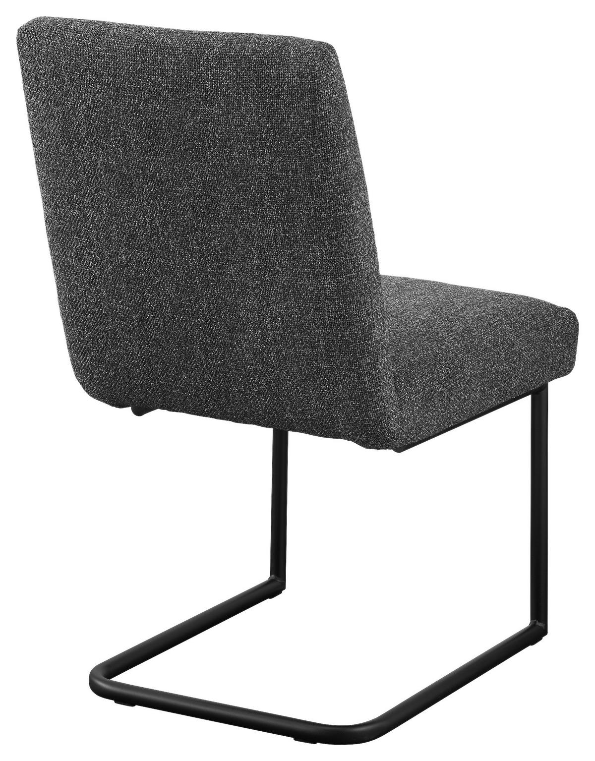 SCHWINGSTUHL  in Eisen Webstoff  - Anthrazit/Schwarz, Design, Textil/Metall (51,5/92,5/65cm) - SetOne by Musterring