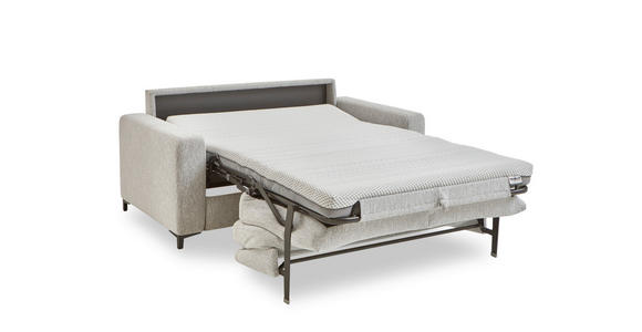 SCHLAFSOFA  in Webstoff Ecru  - Ecru/Schwarz, KONVENTIONELL, Textil/Metall (196/87/103cm) - Dieter Knoll