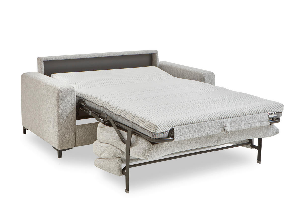 SCHLAFSOFA in Textil Ecru  - Ecru/Schwarz, Konventionell, Textil/Metall (196/87/103cm) - Dieter Knoll