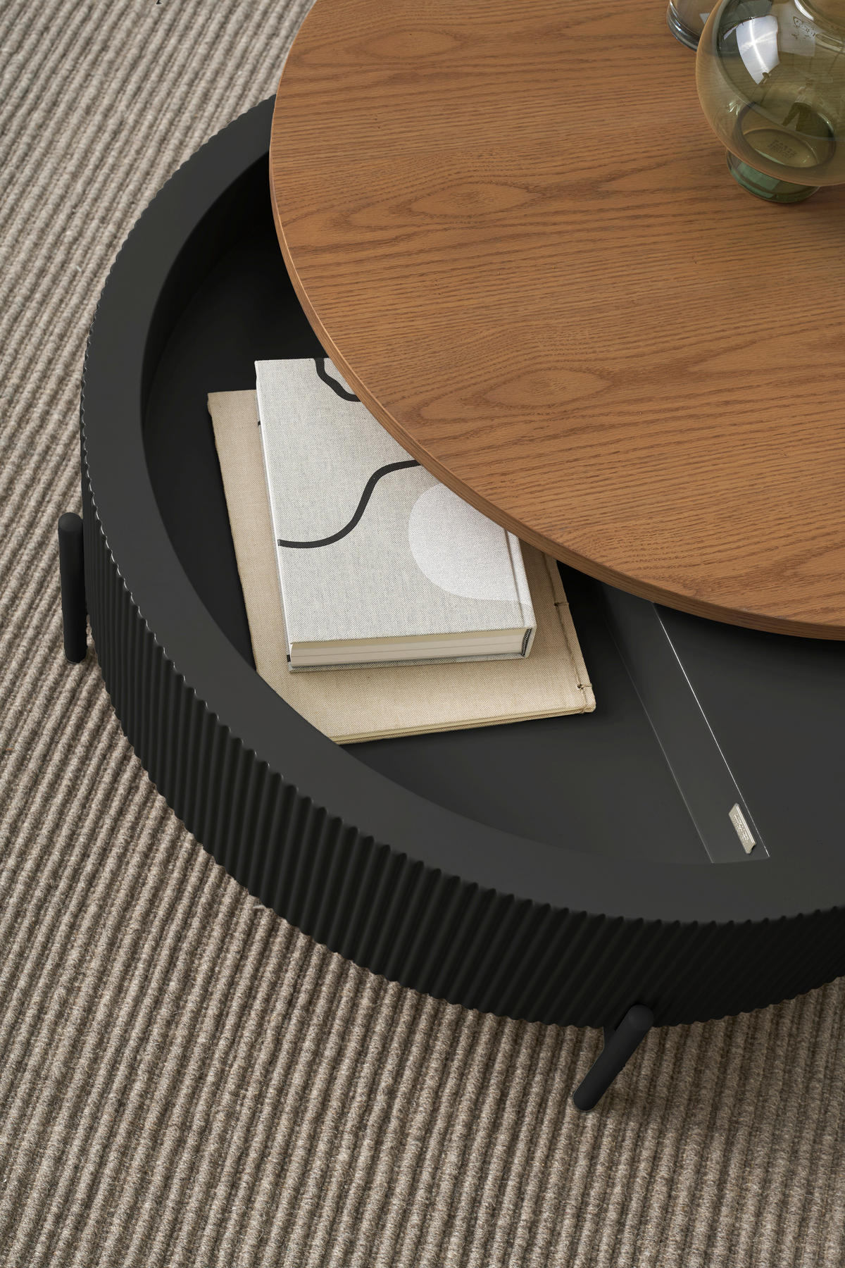 COUCHTISCH 80/80/40 cm Metall, Holzwerkstoff Stauraum  - Eichefarben, Modern, Holzwerkstoff/Metall (80/80/40cm) - Schöner Wohnen