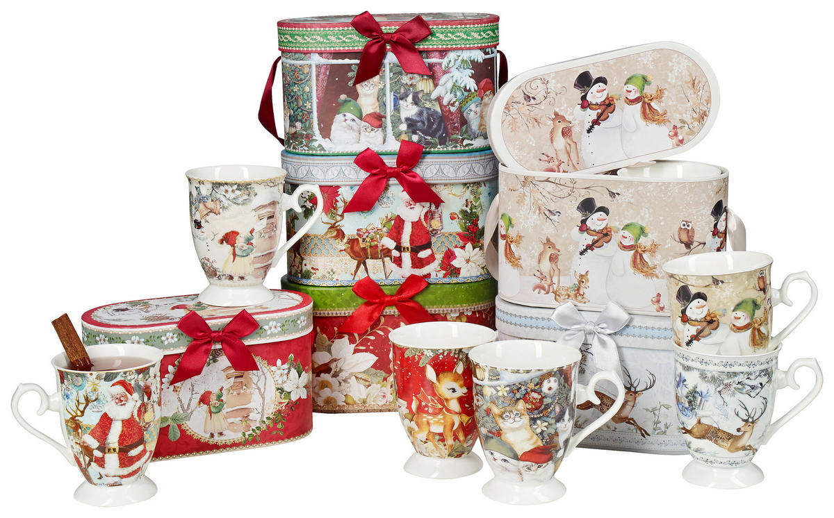 KAFFEEBECHER  320 ml   - Multicolor, LIFESTYLE, Keramik (320ml) - X-Mas