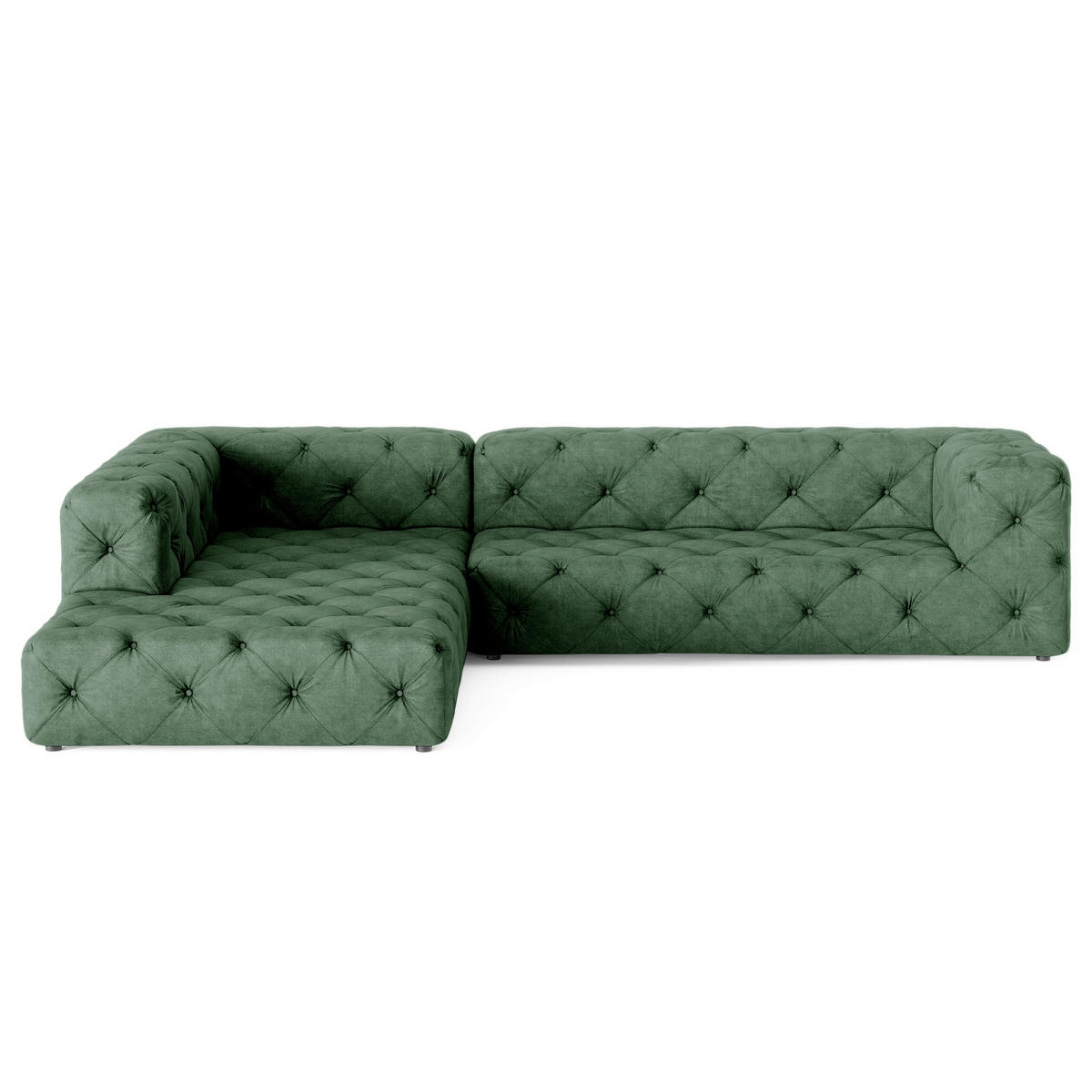 ECKSOFA Fresco in Mikrofaser Waldgrün  228/325 cm  - Waldgrün/Schwarz, Design, Kunststoff/Textil (228/325cm) - P & B