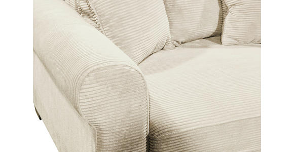 SCHLAFSOFA mit Stoffauswahl, Liegefunktion, Rücken echt Cord Creme - Creme/Schwarz, KONVENTIONELL, Kunststoff/Textil (250/95/125cm) - Hom`in