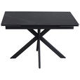 ESSTISCH Schwarz rechteckig  ausziehbar  - Schwarz, Design, Keramik/Metall (120-179/80/76cm) - Belluti