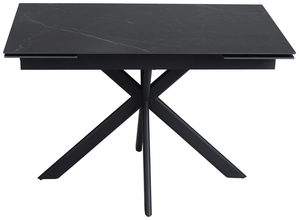 ESSTISCH Schwarz rechteckig  ausziehbar  - Schwarz, Design, Keramik/Metall (120-179/80/76cm) - Belluti