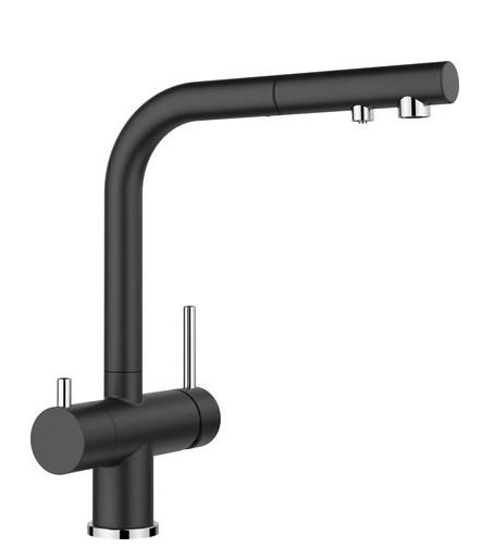 KÜCHENARMATUR 526158  - Schwarz, Basics, Stein/Metall (16,6/30,6/26,4cm) - Blanco