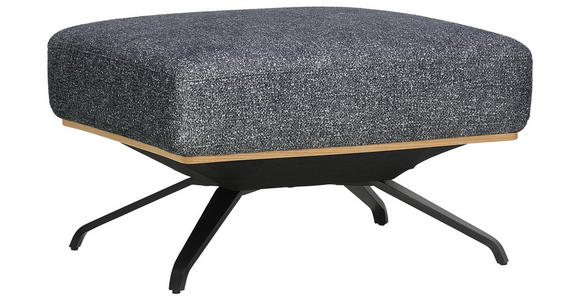 HOCKER in Textil Graphitfarben - Schwarz/Graphitfarben, Design, Textil/Metall (74/46/66cm) - Novel