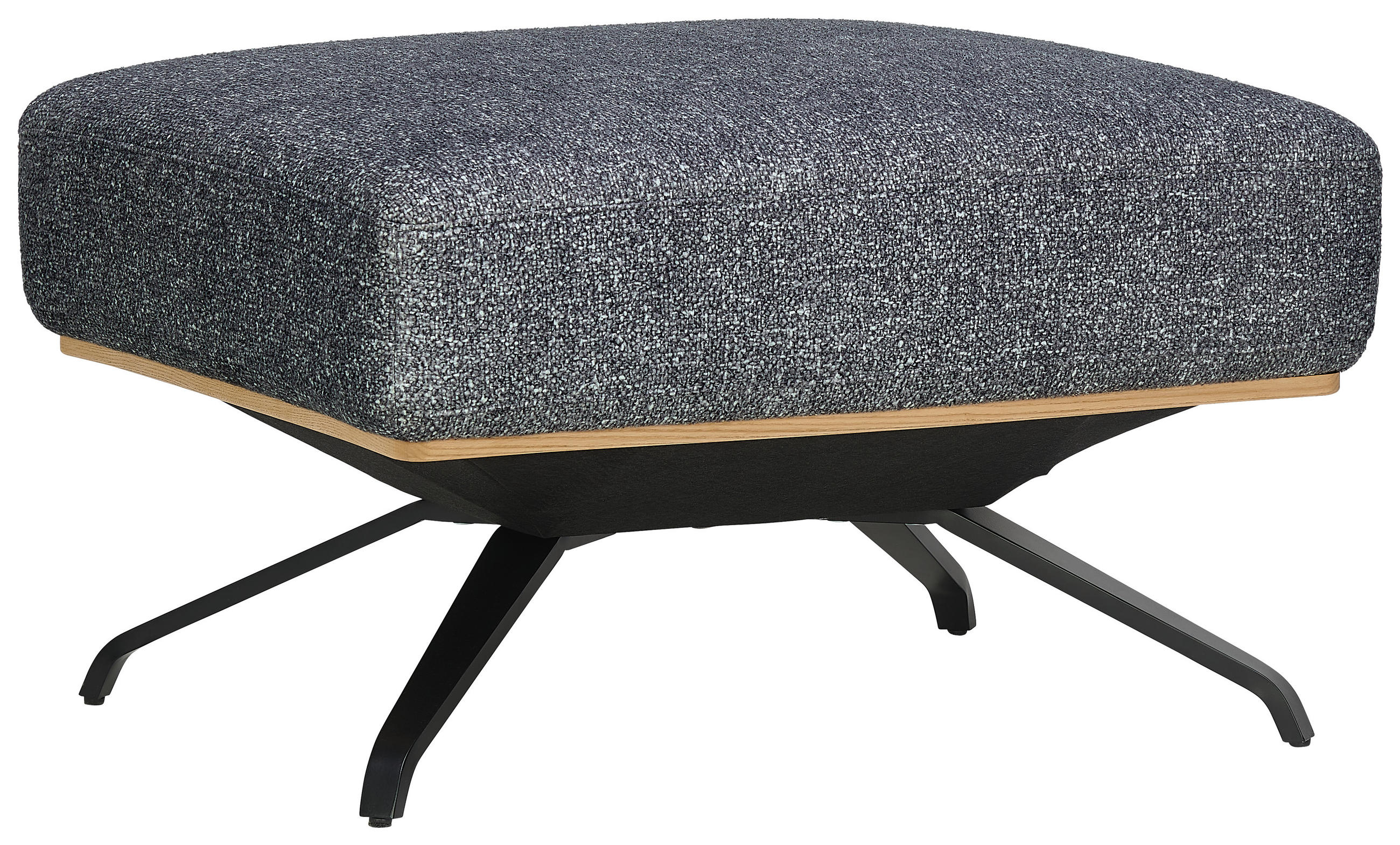 HOCKER in Textil Graphitfarben  - Schwarz/Graphitfarben, Design, Textil/Metall (74/46/66cm) - Novel