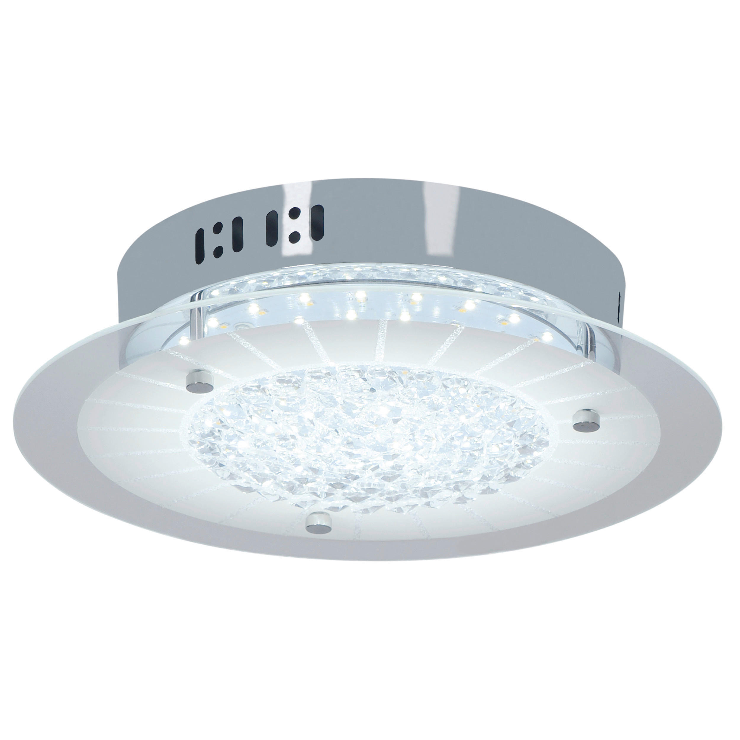 LED-DECKENLEUCHTE Chur 28/7 cm   - Chromfarben, Design, Glas/Kunststoff (28/7cm) - Näve