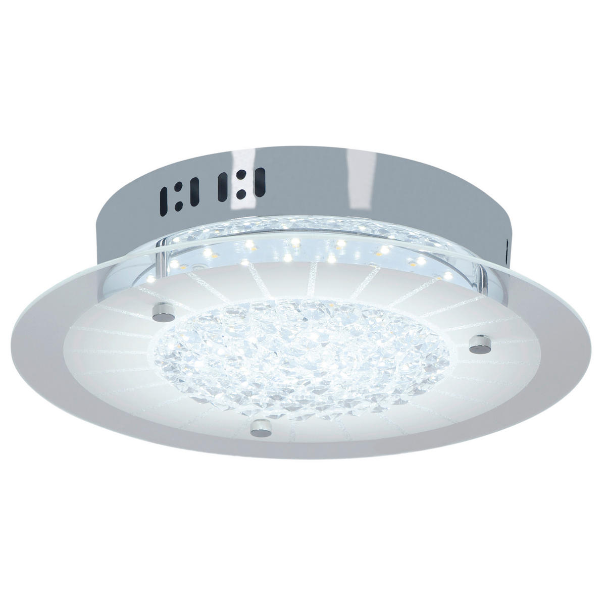 LED-DECKENLEUCHTE 28/7 cm   - Chromfarben, Design, Glas/Kunststoff (28/7cm) - Näve