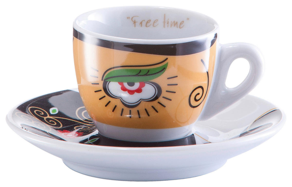 TASSENSET 12-teilig  - Multicolor, Basics, Keramik (32/13/9cm) - Zeller Present