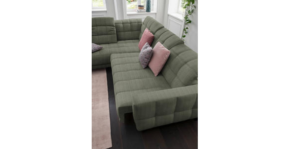 ECKSOFA in Webstoff Grün  216/302 cm  - Schwarz/Grün, Design, Holz/Textil (216/302cm) - Xora