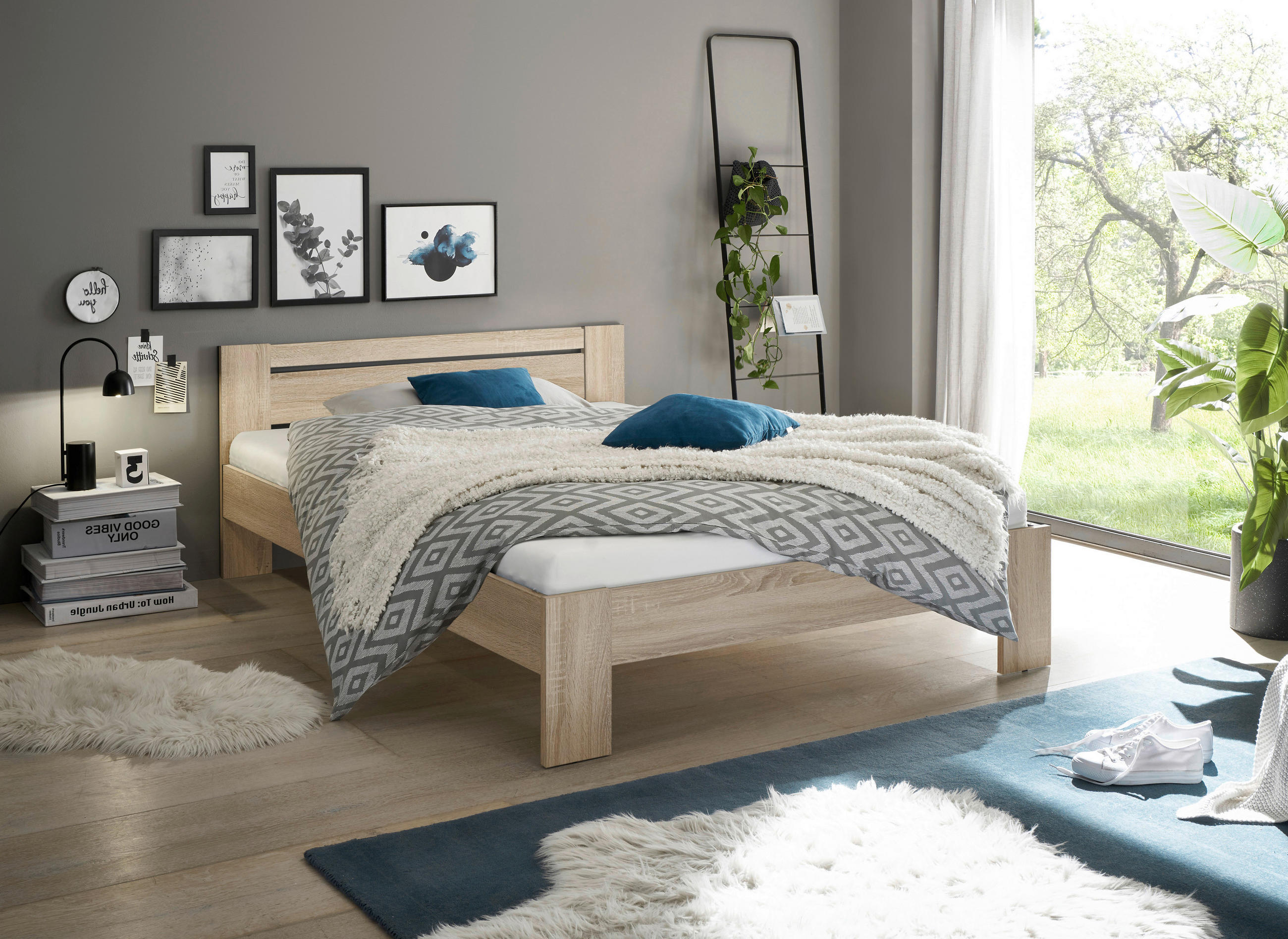 BETT 140/200 cm  in Sonoma Eiche  - Sonoma Eiche, KONVENTIONELL, Holzwerkstoff (140/200cm) - Carryhome