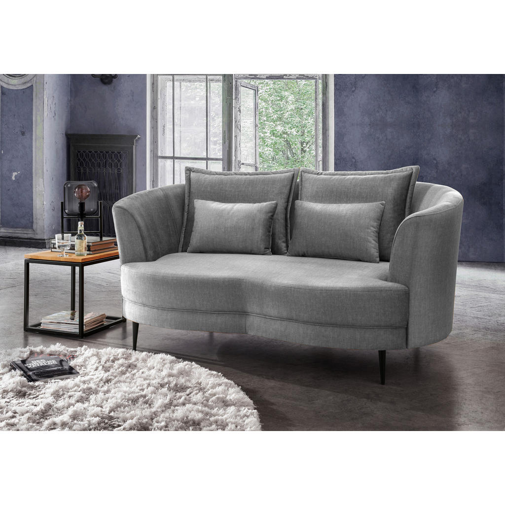 Thumbnail - Livetastic 2-Sitzer-Sofa, Silber, Textil, Uni, Füllung: Schaumstoff, 179x85x101 cm, Typenauswahl, Hocker erhältlich, Rüc...