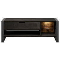 COMODĂ JOASĂ 129/49/40 cm  - antracit/negru, Basics, lemn/metal (129/49/40cm) - Livetastic