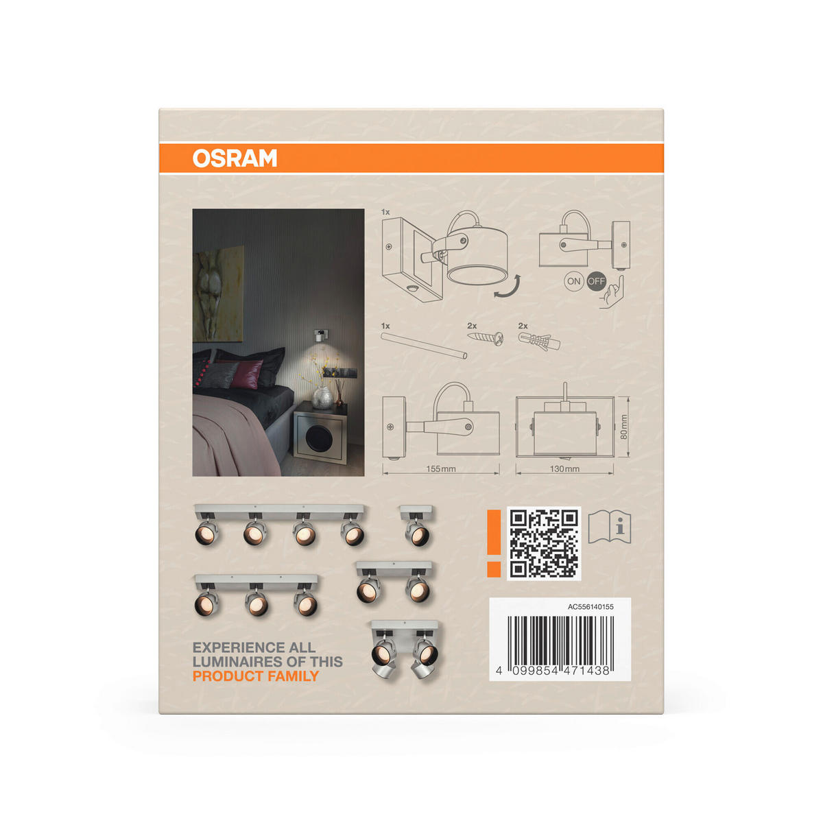 LED-STRAHLER 13/15,5/8 cm   - Silberfarben, Design, Kunststoff/Metall (13/15,5/8cm) - Osram