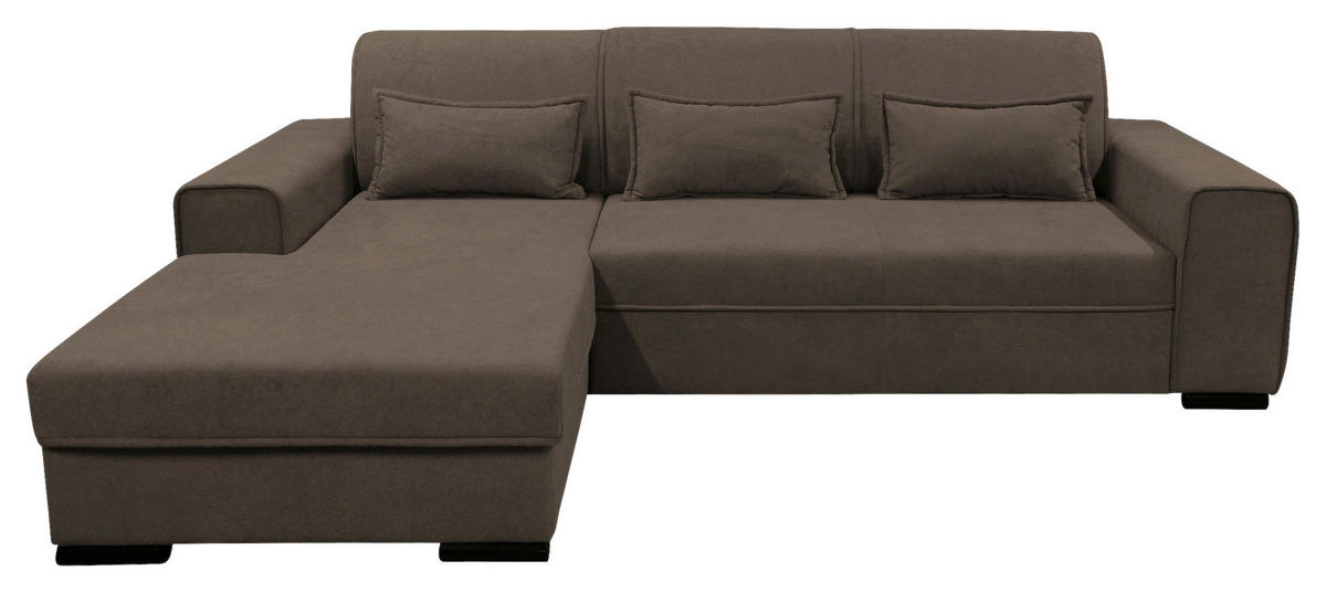 ECKSOFA Braun Struktur, Bouclé  - Schwarz/Braun, Design, Kunststoff/Textil (175/270cm) - MID.YOU