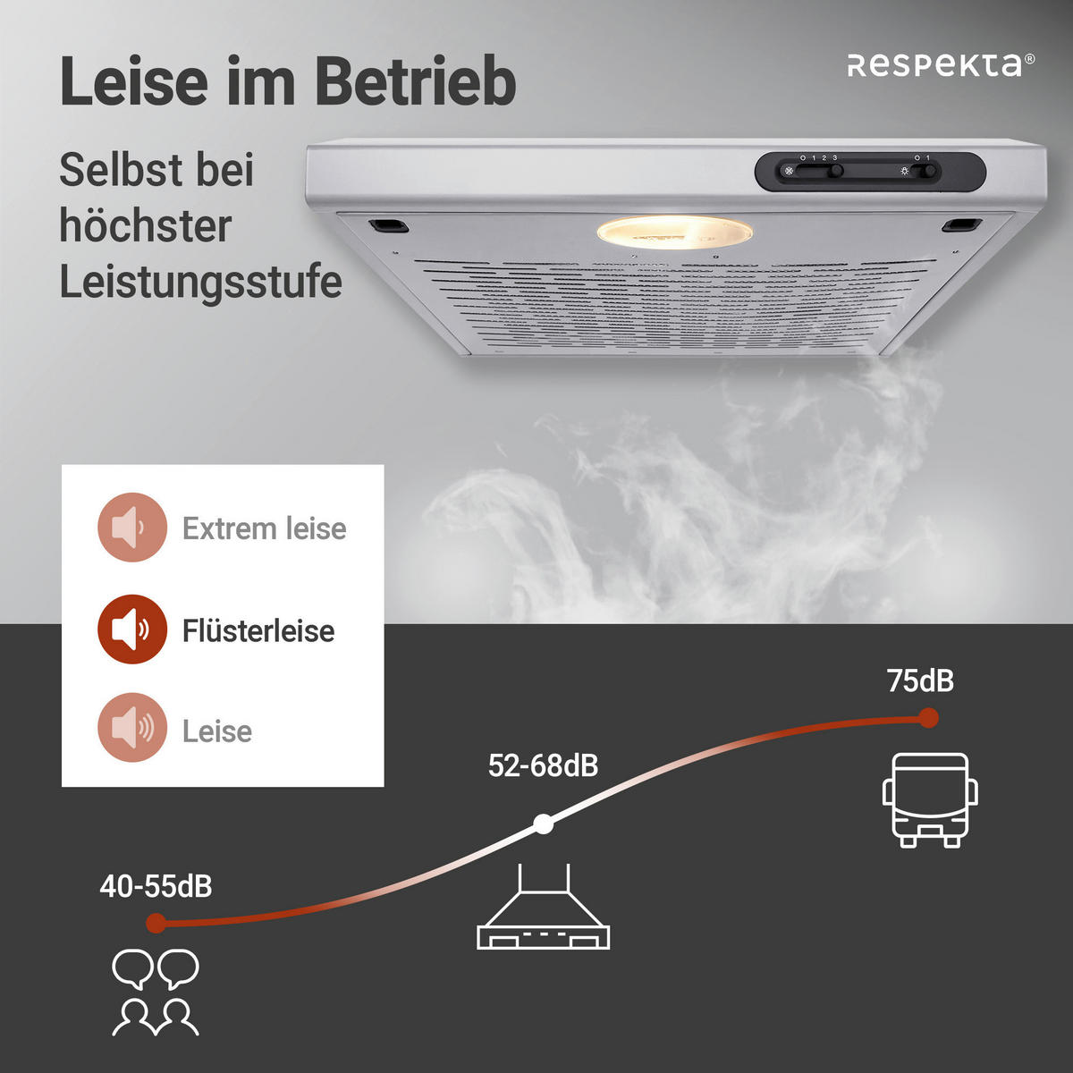 DUNSTABZUGSHAUBE DH540IXL  - Edelstahlfarben, Trend, Metall (50/7,6/47cm) - Respekta