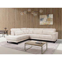 ROHOVÁ SEDAČKA, textil, kompozitní dřevo, krémová - černá/krémová, Konvenční, kov/kompozitní dřevo (284/253cm) - Livetastic