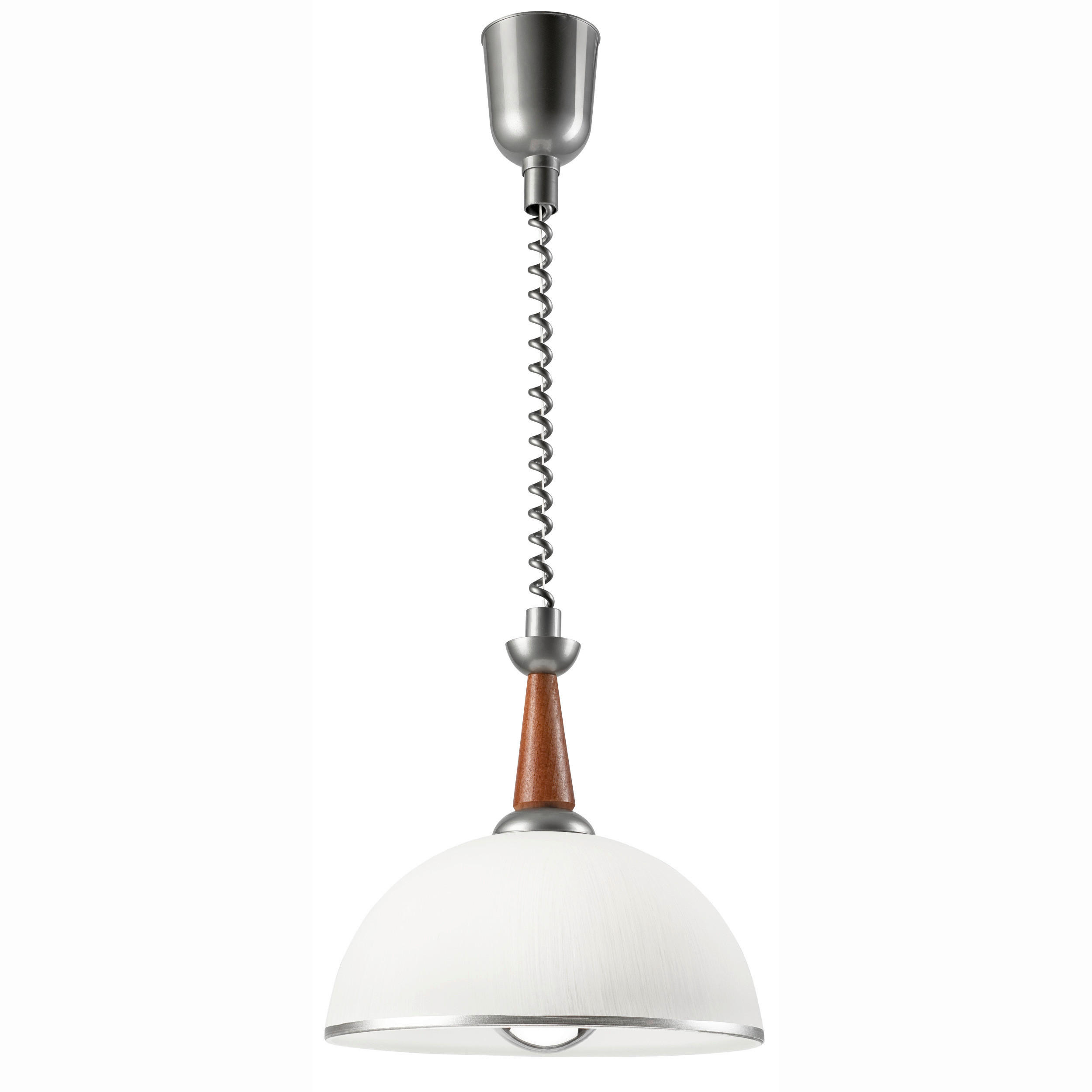 HÄNGELEUCHTE CHIARA 30/64 cm  - Silberfarben, KONVENTIONELL, Glas/Holz (30/64cm)