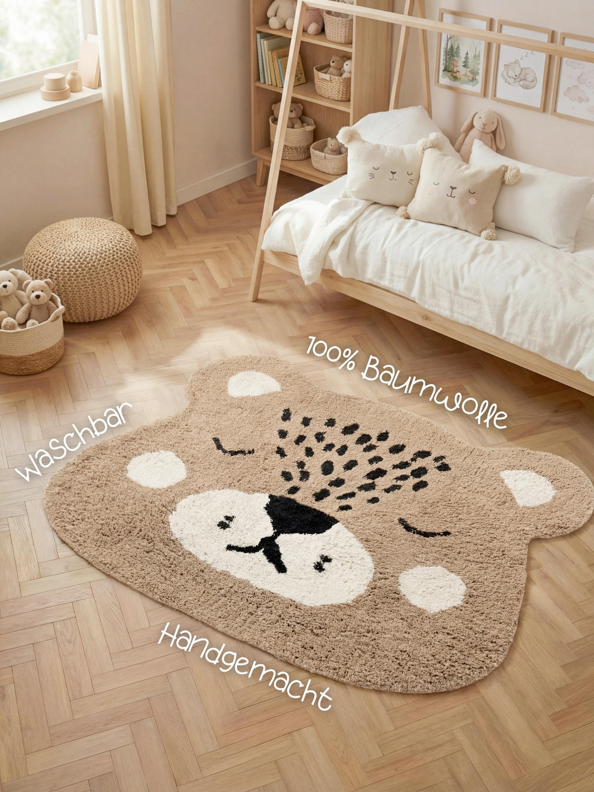 KINDERTEPPICH 93/120 cm Snuggle Bea  - Hellbraun, Basics, Kunststoff/Textil (93/120cm) - Hanse Home