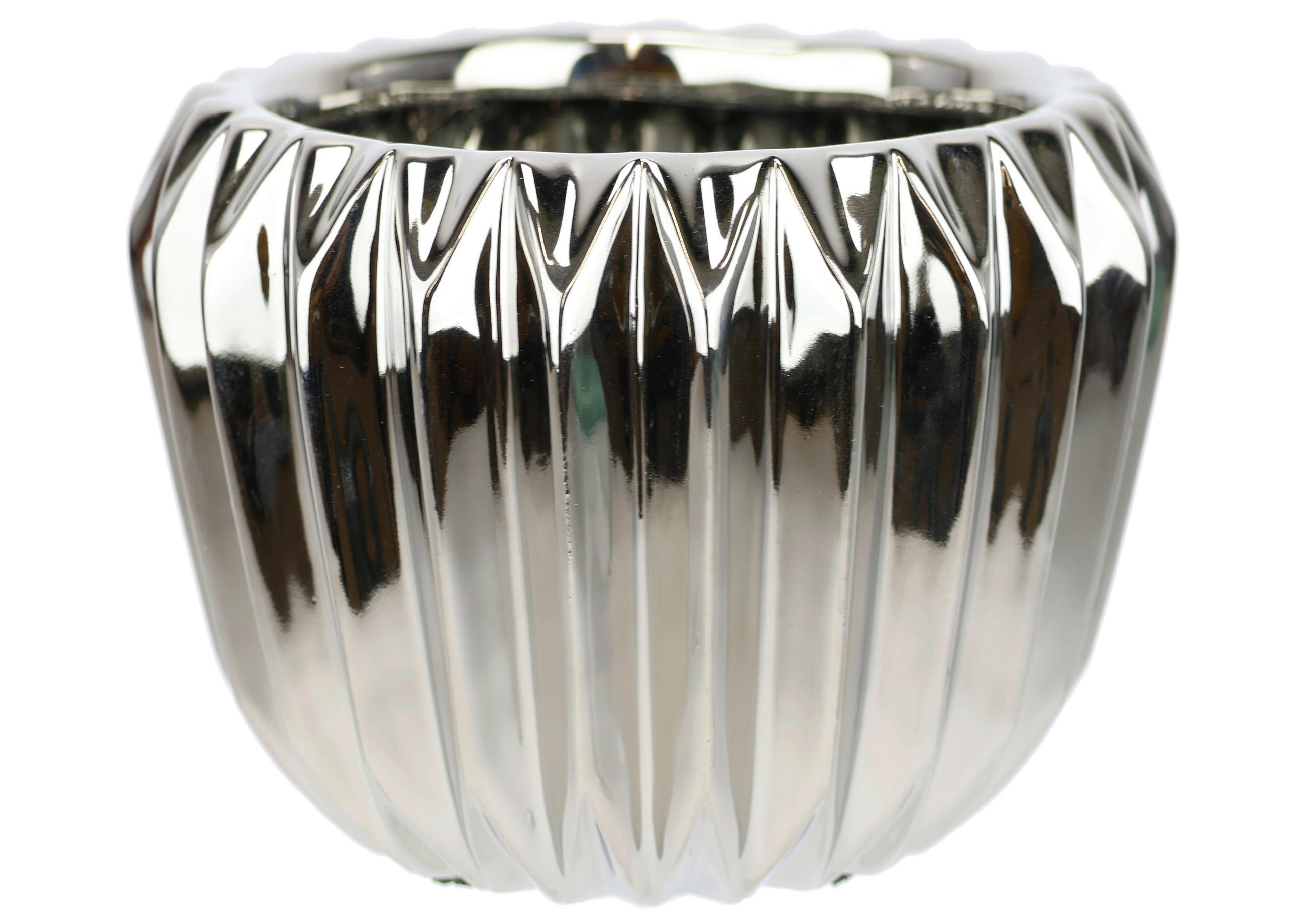 VASE   - Silberfarben, Basics, Keramik (15/11,5cm)