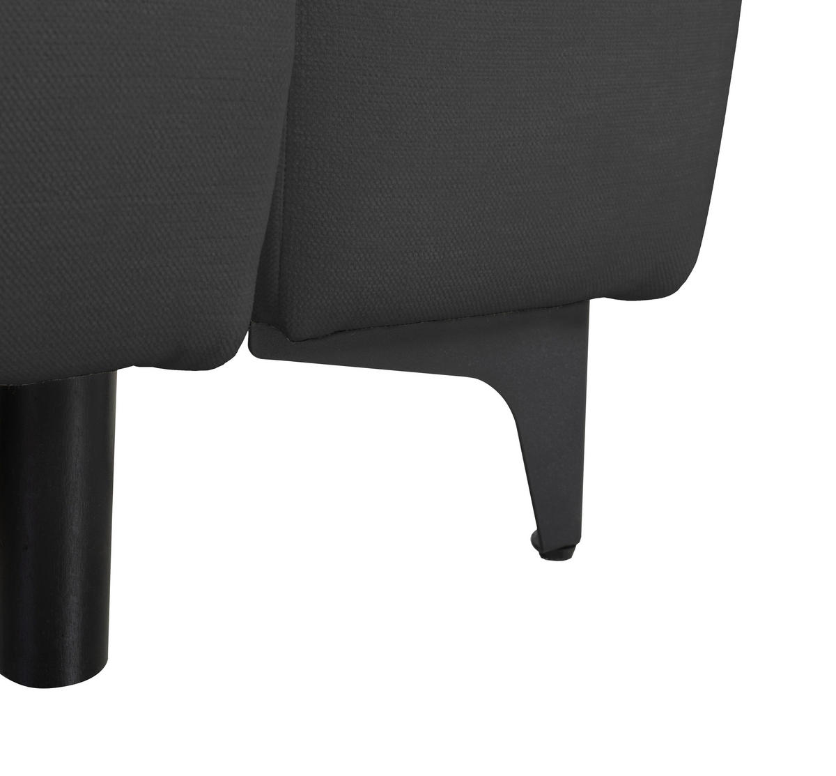 ECKSOFA Moli Anthrazit  - Anthrazit/Schwarz, Design, Textil/Metall (236/148cm) - MID.YOU