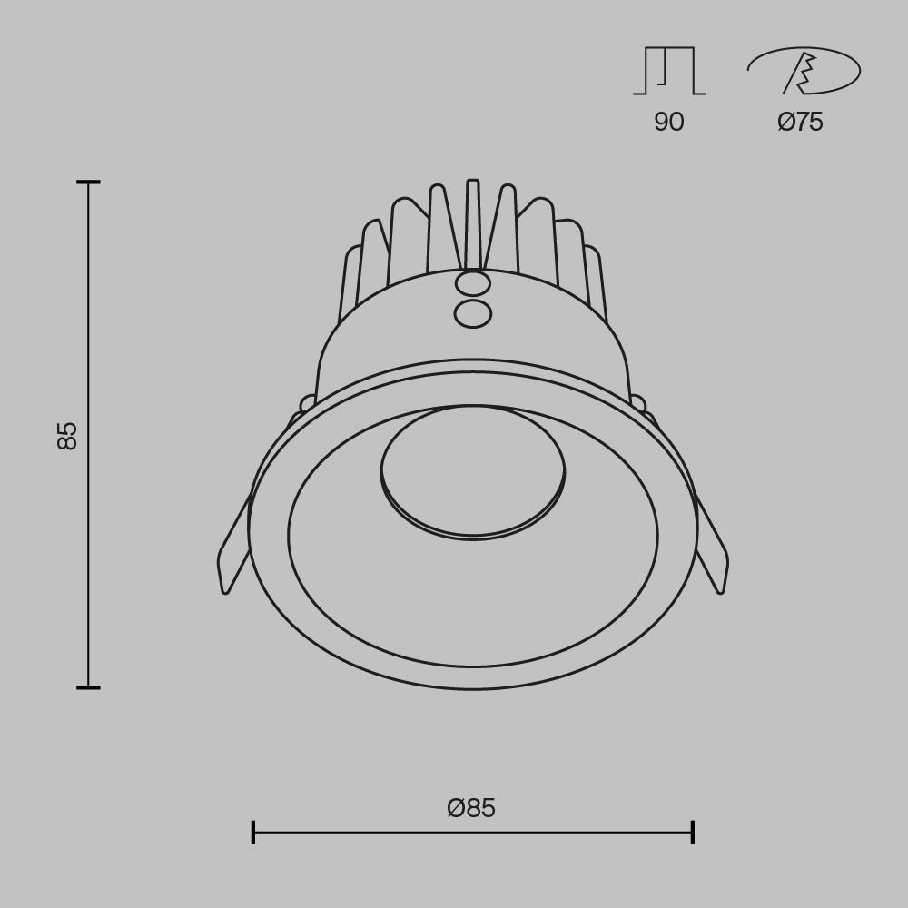 TAKLAMPA 8,5/8,5 cm  - vit, Modern, metall (8,5/8,5cm) - MAYTONI