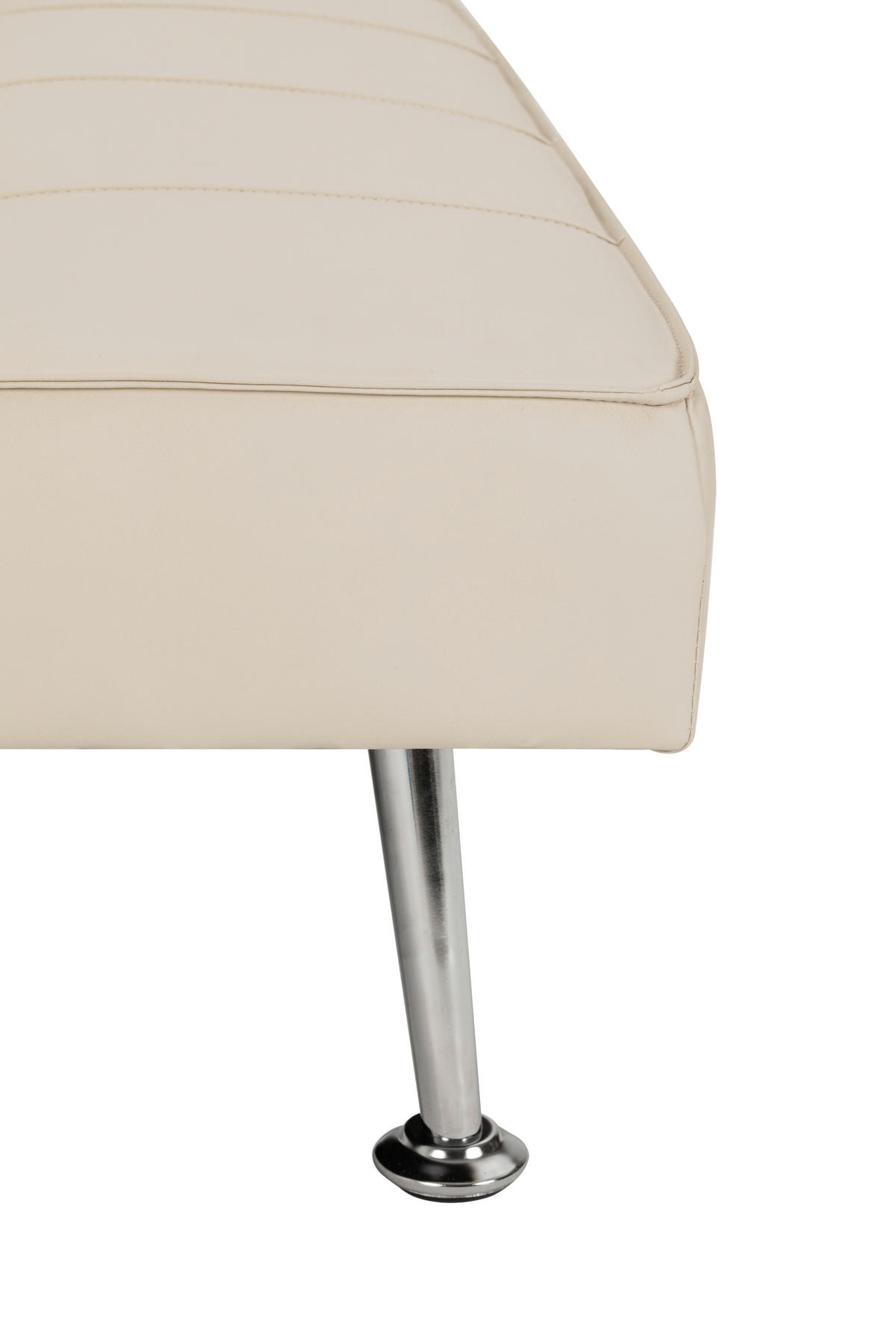 SCHLAFSOFA Lederlook Creme  - Silberfarben/Creme, Basics, Textil/Metall (179/74/91cm) - P & B