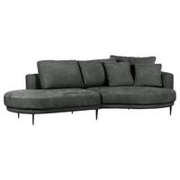 ECKSOFA  in Chenille Dunkelgrau  275/140 cm  - Dunkelgrau/Schwarz, KONVENTIONELL, Textil/Metall (275/140cm) - Carryhome