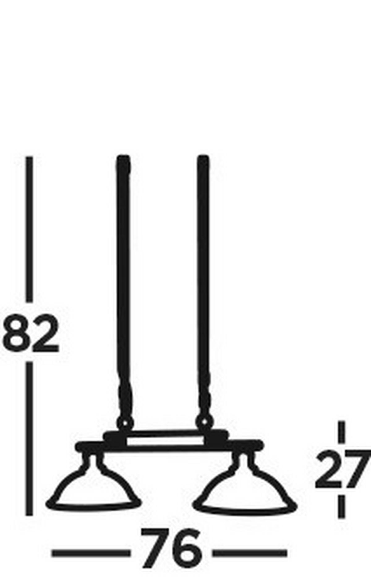 VISEČA SVETILKA  Bistro 76/82/28 cm           E27 - srebrne barve/bela, Konvencionalno, kovina/steklo (76/82/28cm)