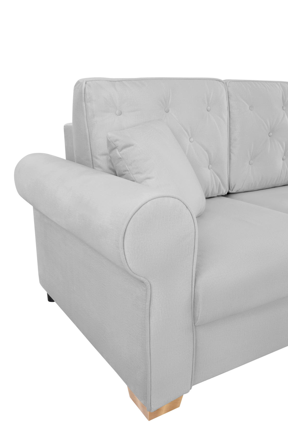 SCHLAFSOFA in Hellgrau  - Buchefarben/Hellgrau, Design, Holz/Textil (240/94/98cm) - MID.YOU