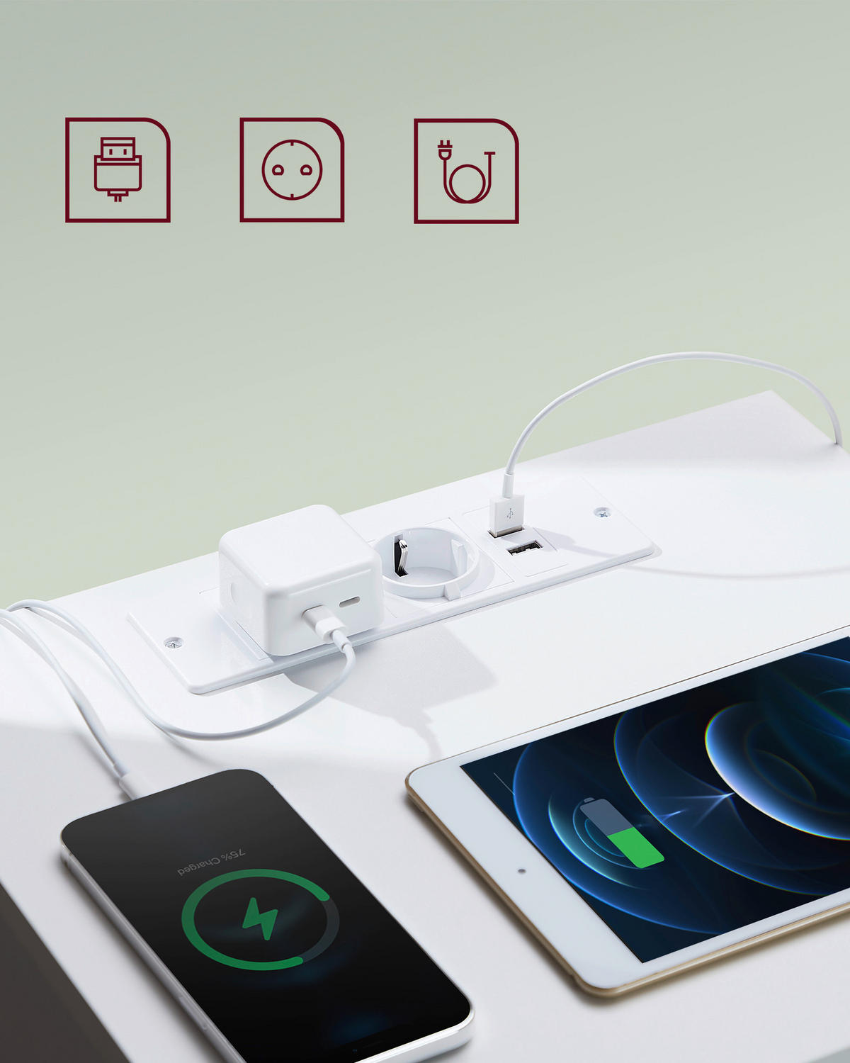 NACHTSCHRANKSET 40/49/35 cm  - Weiß, KONVENTIONELL, Holzwerkstoff (40/49/35cm) - Boxxx