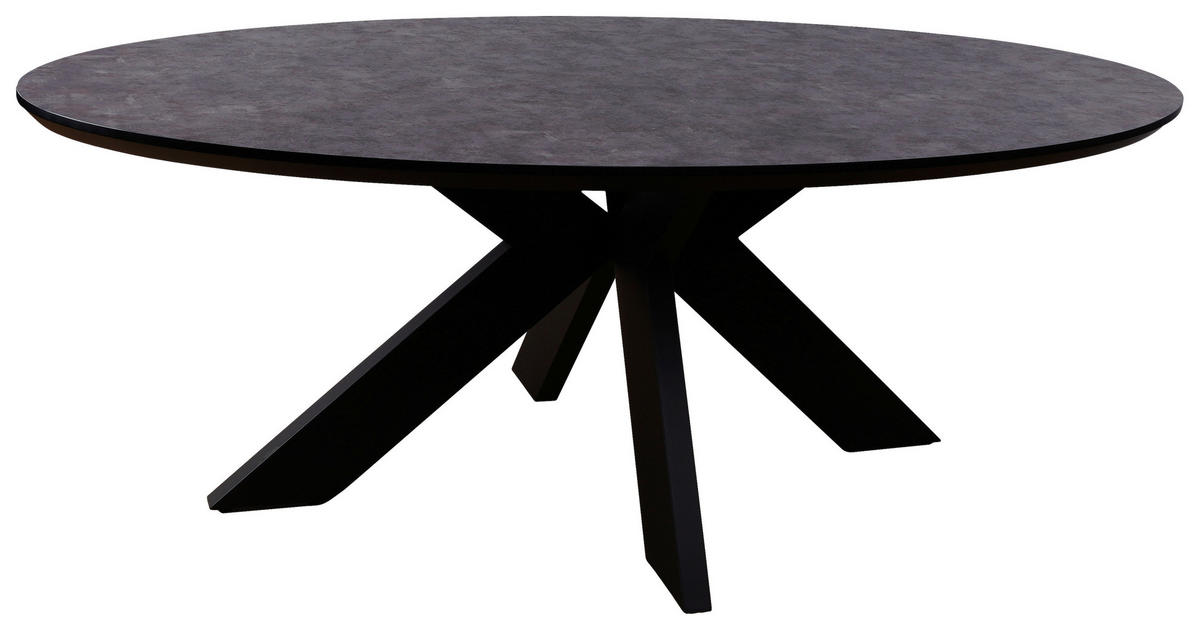 ESSTISCH oval Braun  - Schwarz/Braun, MODERN, Holzwerkstoff/Kunststoff (220/120/76cm) - MID.YOU