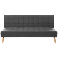 SCHLAFSOFA Leinenoptik Anthrazit  - Anthrazit/Schwarz, Design, Holz/Kunststoff (179/81/85cm) - P & B